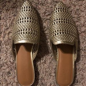 Gold metallic mules